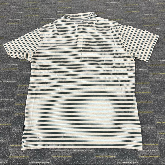 Patagonia Men's Squeaky Clean Polo Size XL Tan Green Striped Preppy Cotton EUC - Picture 7 of 9